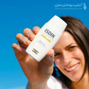 خرید کرم ضد آفتاب ضد لک ایزدین بی رنگ اکتیو یونیفای اصل